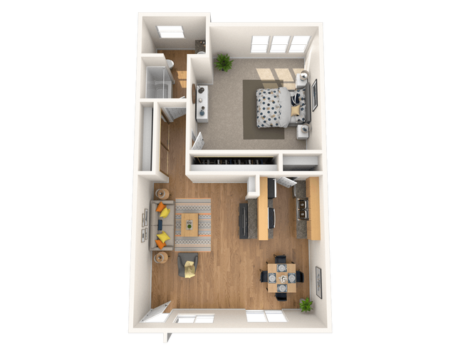 Jr. 1 Bedroom, 1 Bathroom 021 floor plan